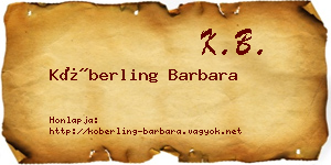 Köberling Barbara névjegykártya